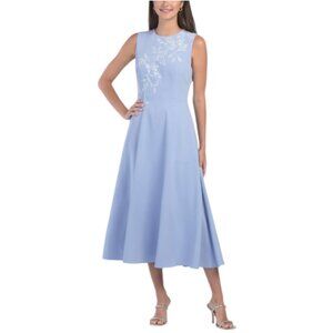 RENE BY RENE RUIZ Sleeveless 3d Floral Applique Tea Length Dress